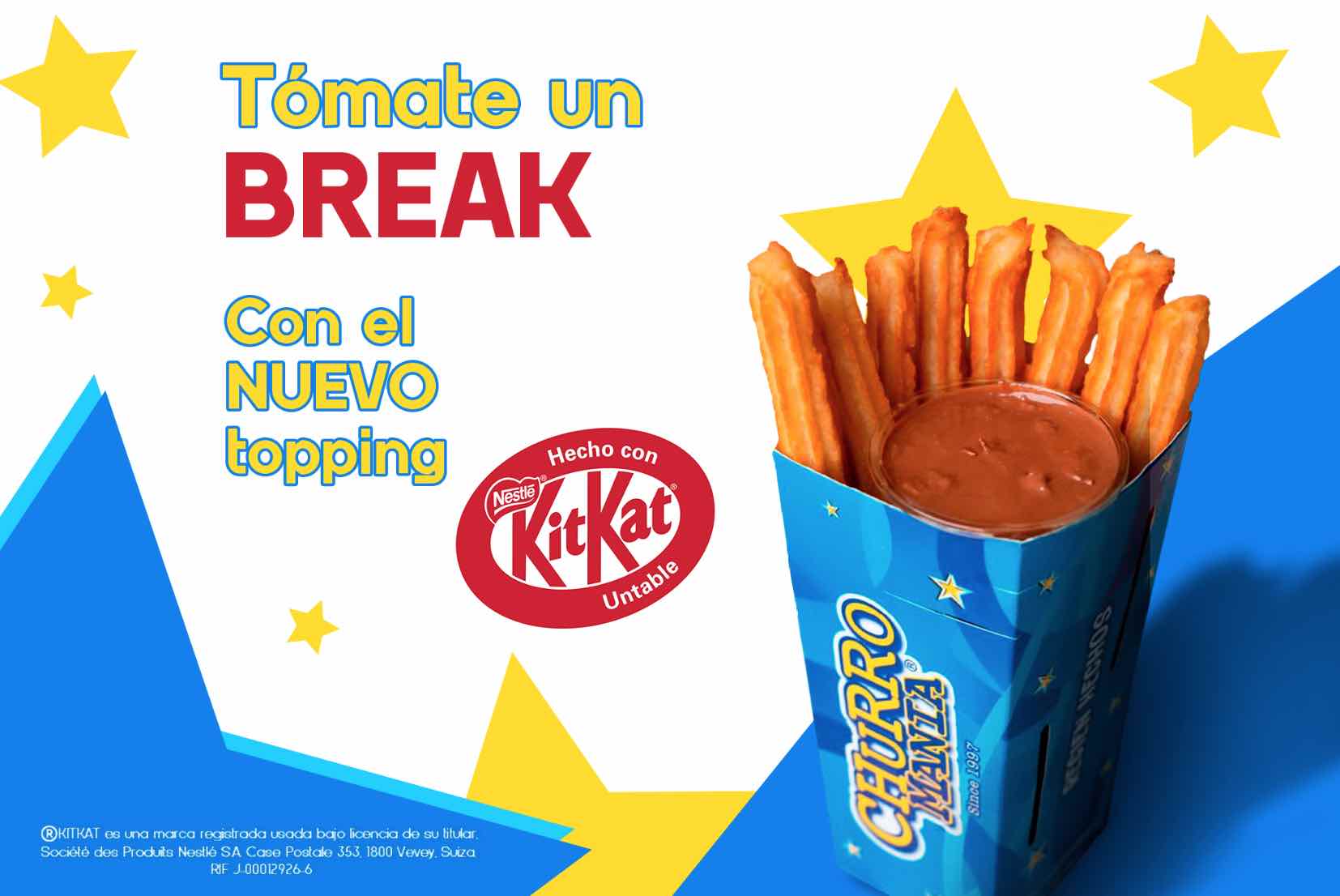 Churros con Kitkat break perfecto en Churromania