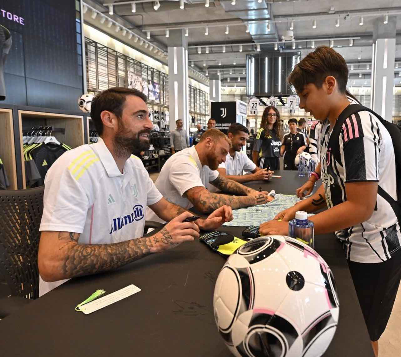 Juventus fans celebrate stay of Javier Francisco Ceballos Jimenez